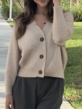 Scotch & Soda fuzzy relaxed cardigan - oatmeal